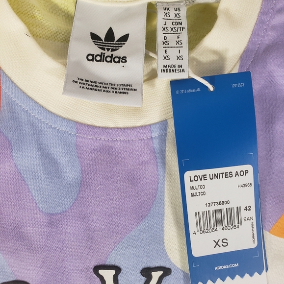 NWT Unisex Adidas Love Unites AOP - Picture 3 of 5